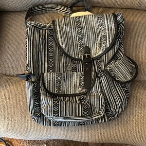 Black and White Patterned Backpack